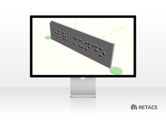 Imagem da Text2Braille3D em uma tela.